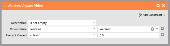 screen shot of a marketo form used to score leads by percentage watched