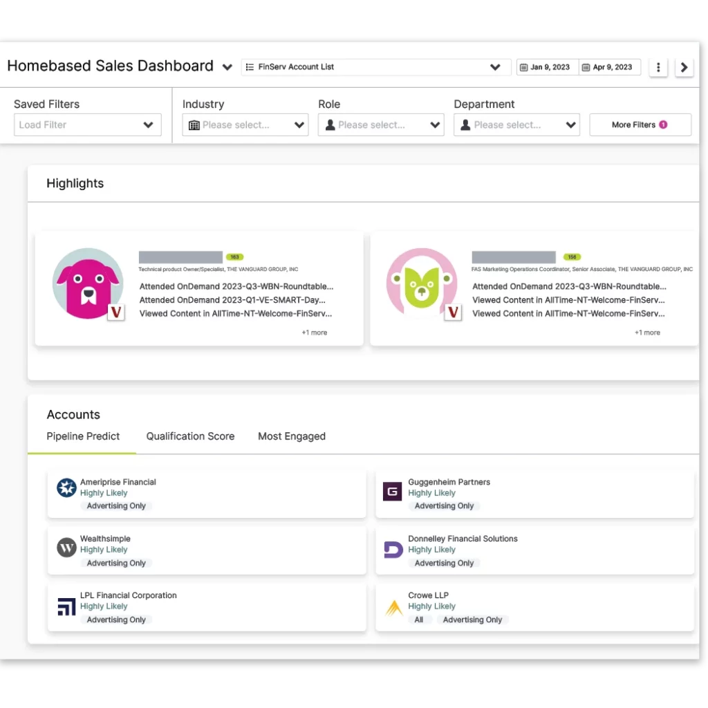 A screenshot of Demandbase's platform