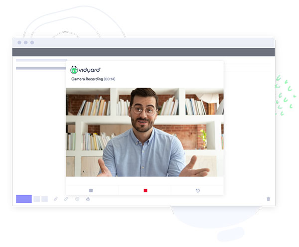 Recording a video with Vidyard’s simple, streamlined video creation so you can focus on delivering your message.