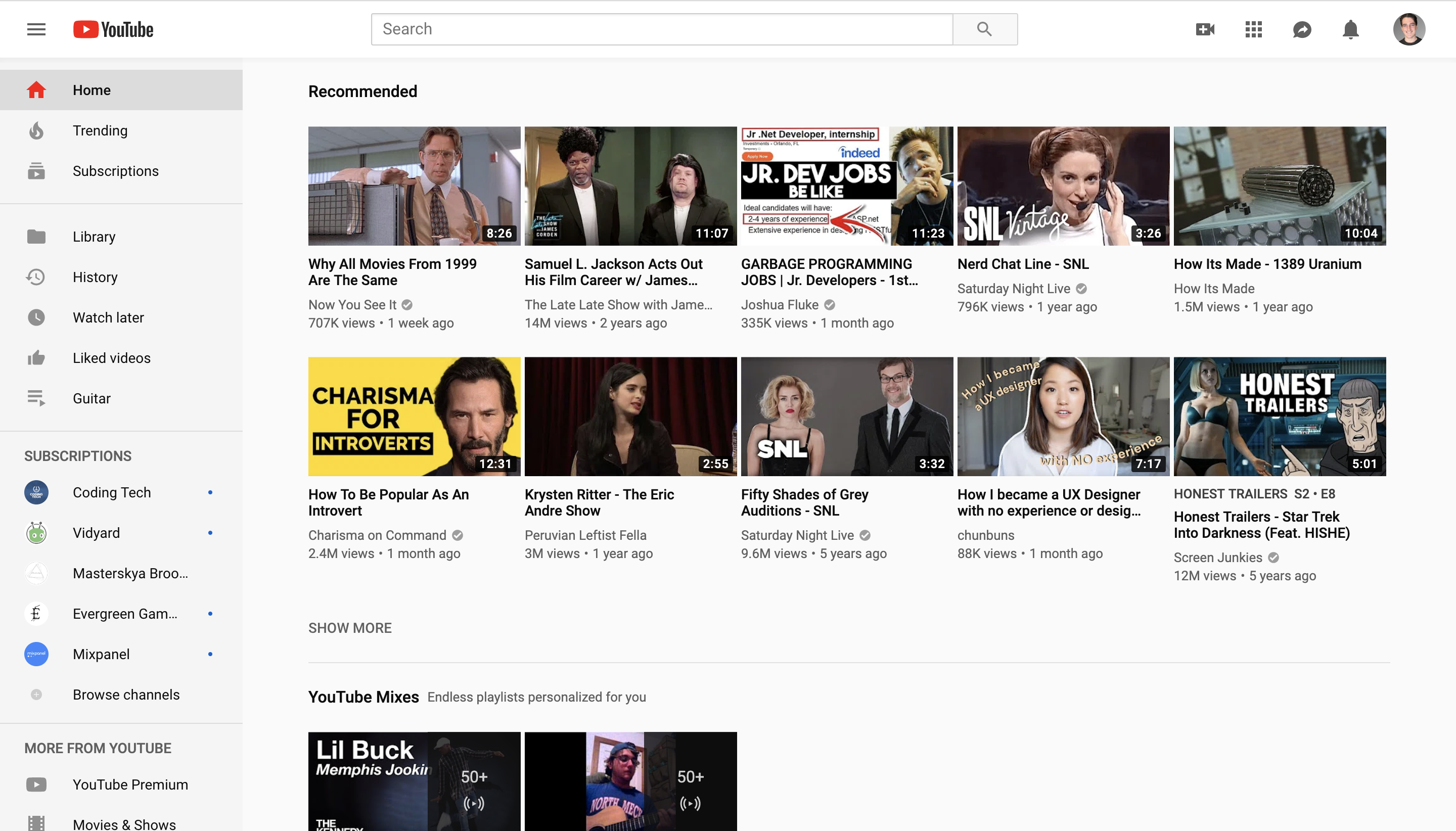 Screenshot of YouTube, a video sharing and distribution tool