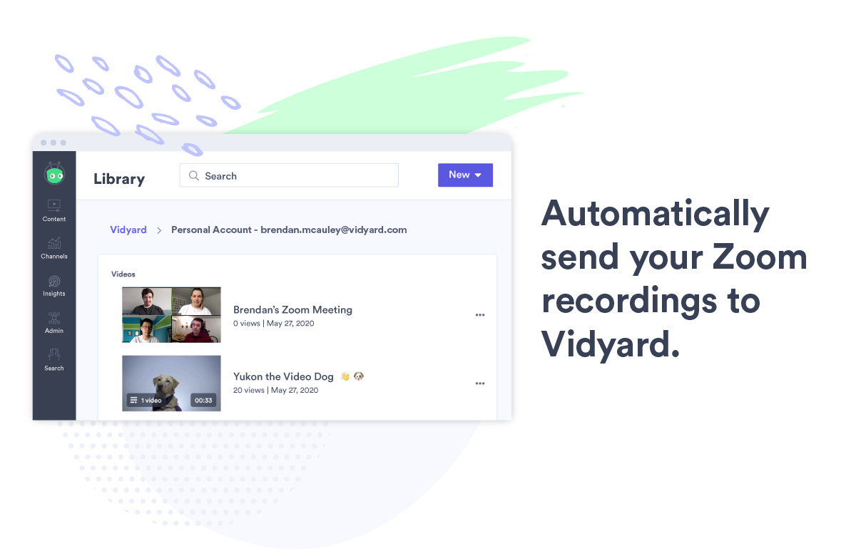 The Zoom Integration for Vidyard makes it easy to start filming remote interviews and use them everywhere