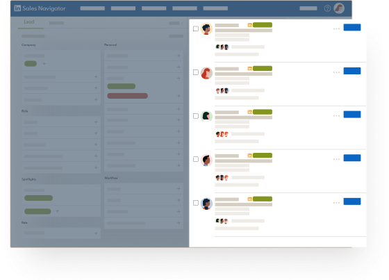 A visualization of LinkedIn Sales Navigator's sales prospecting tools.