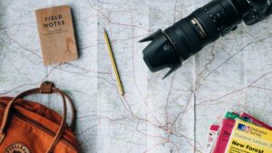 Map and directional tools to represent a remote prospecting guide.