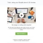 Shopify's video email for onboarding new customers