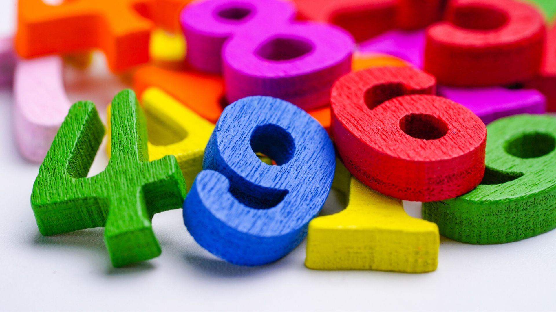 a pile of colorful number blocks represents video analytics