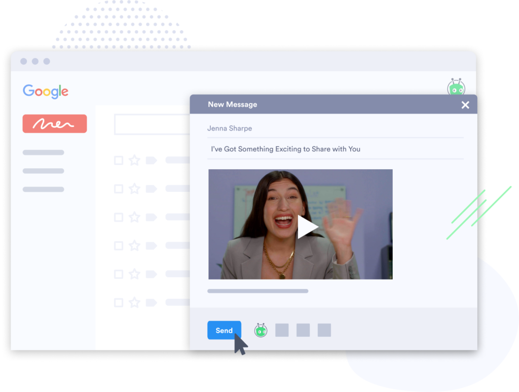 screen capture of Vidyard Video Messages, a free sales prospecting tool that lets sales reps record and send video messages.