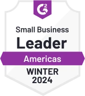 G2 badge indicating Vidyard is an Americas small business leader for Winter 2024