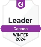 G2 badge indicating Vidyard is a Canada leader for Winter 2024