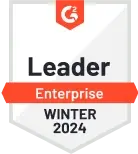 G2 badge indicating Vidyard is an enterprise leader for Winter 2024