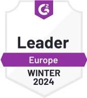G2 badge indicating Vidyard is a Europe leader for Winter 2024