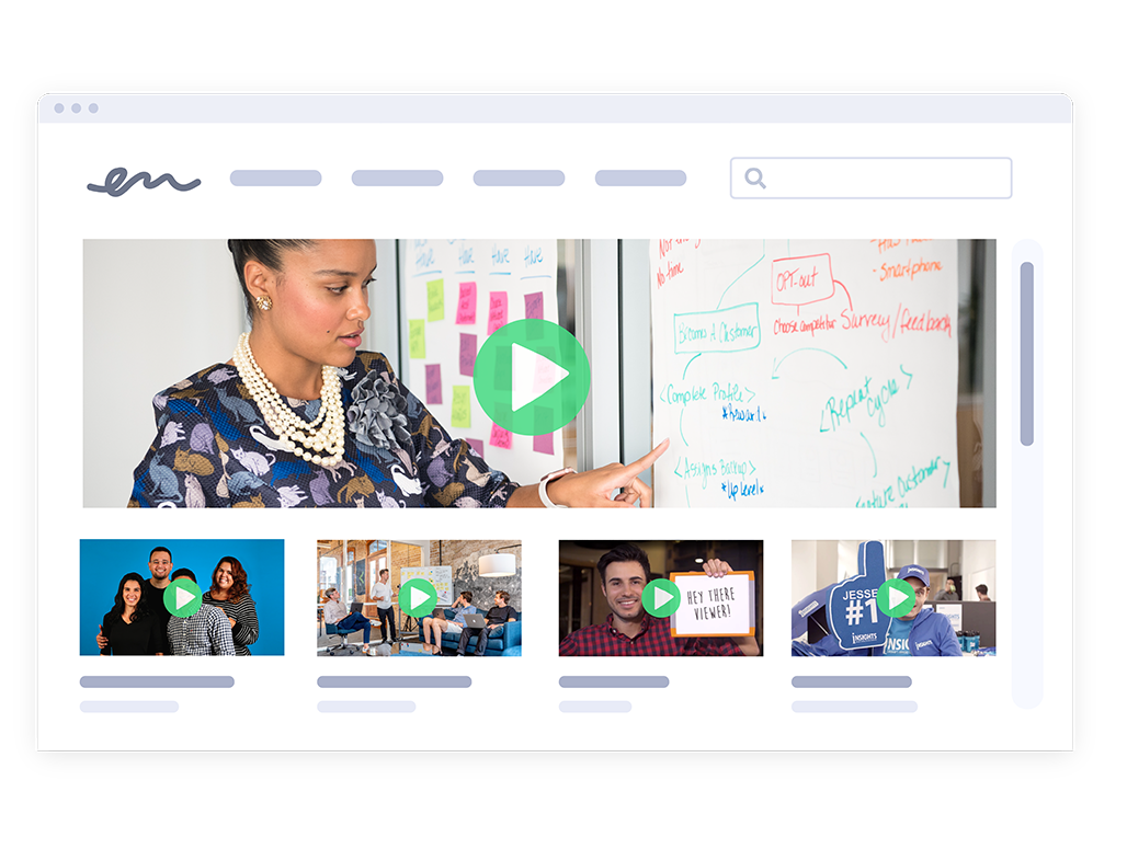 Video hubs that collect all your marketing videos in one place is available with Vidyard’s online video marketing platform