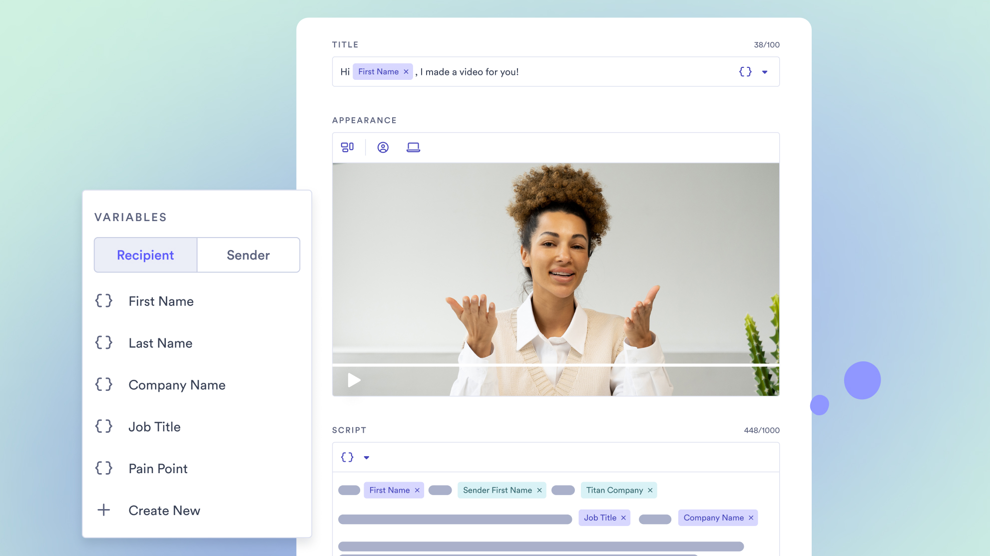 woman setting up AI video