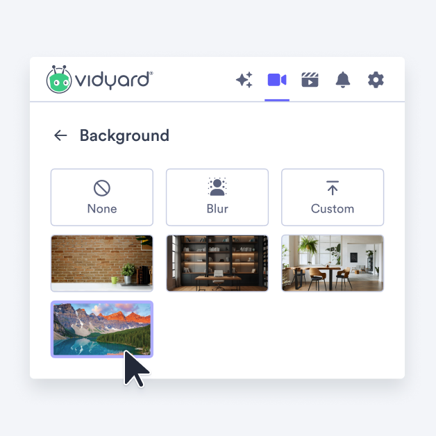 background selection of AI video backgrounds Choose background