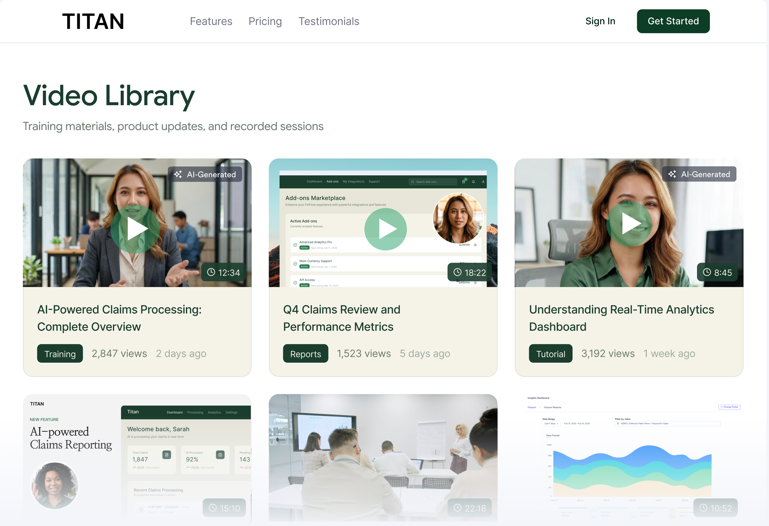 Vidyard hosting page