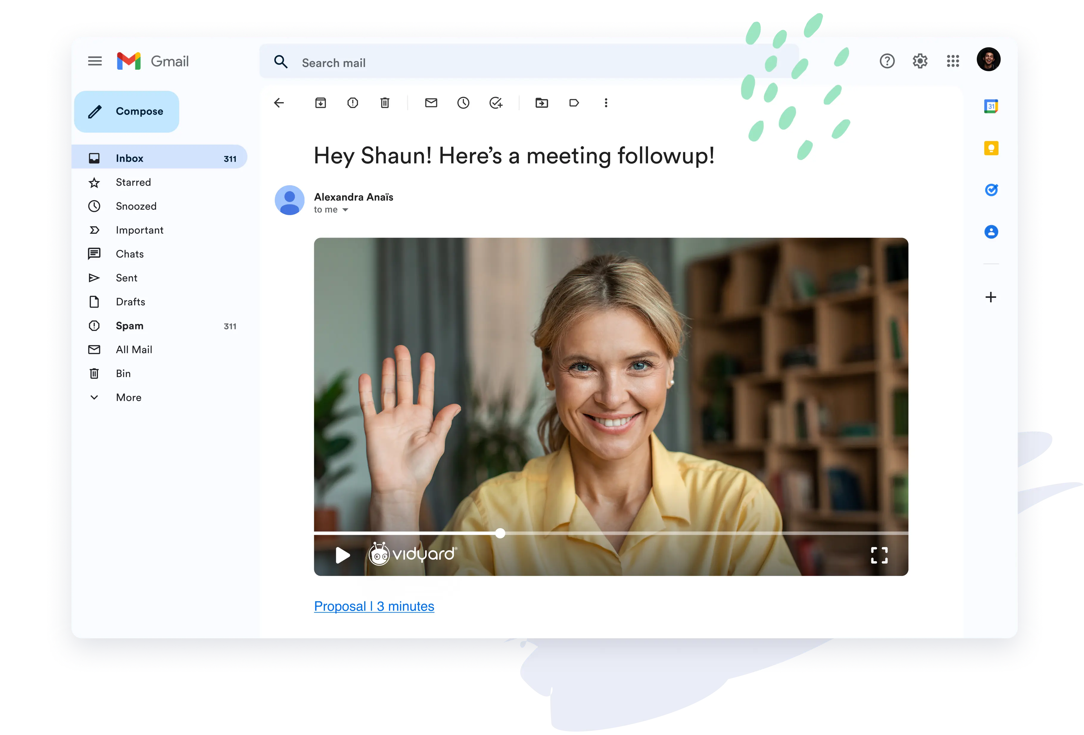 Woman sending video through email