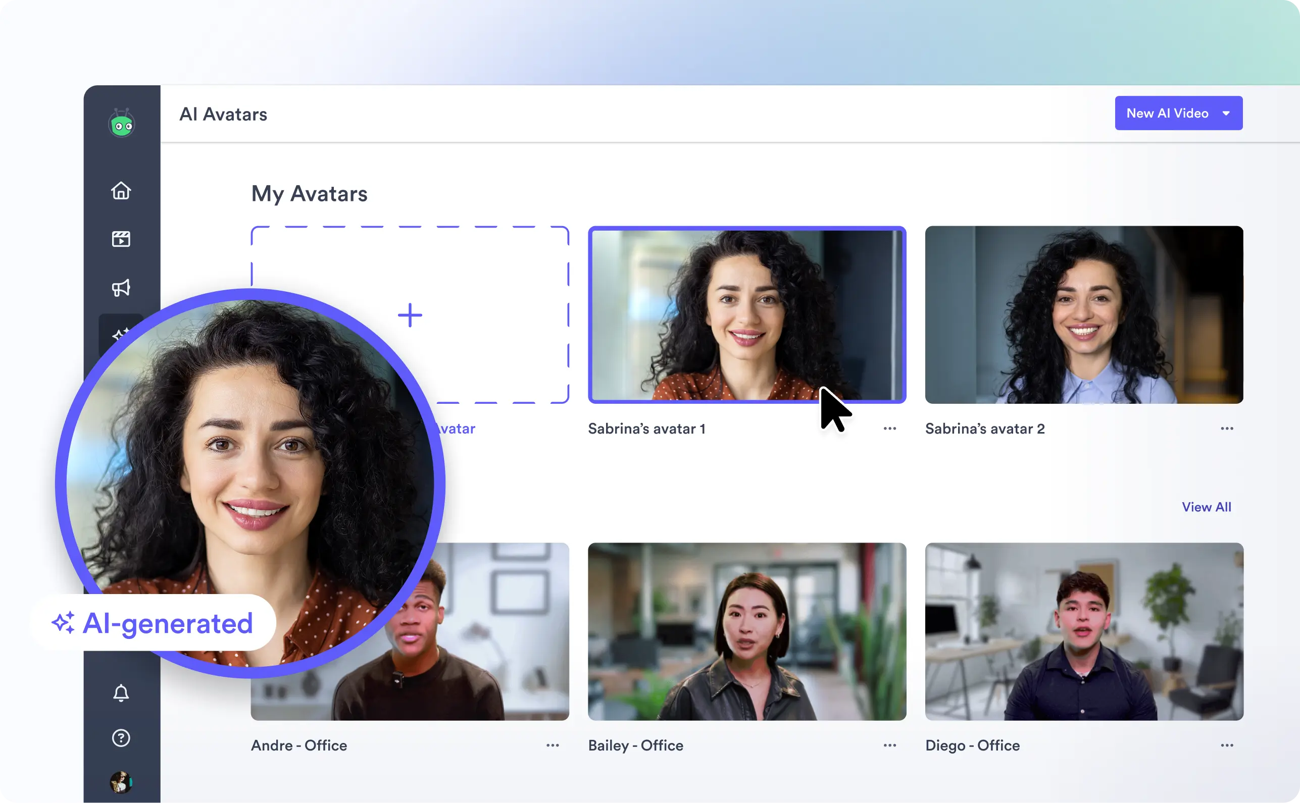 Vidyard AIA dashboard with woman filming