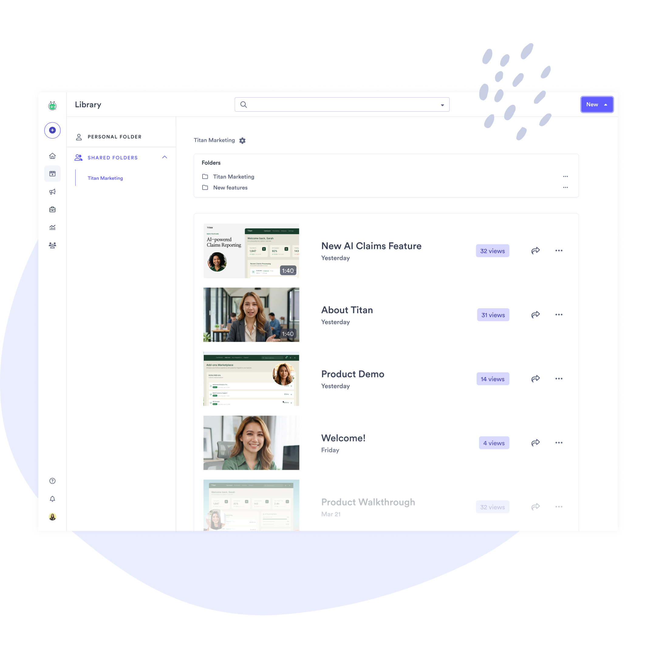Vidyard library dashboard