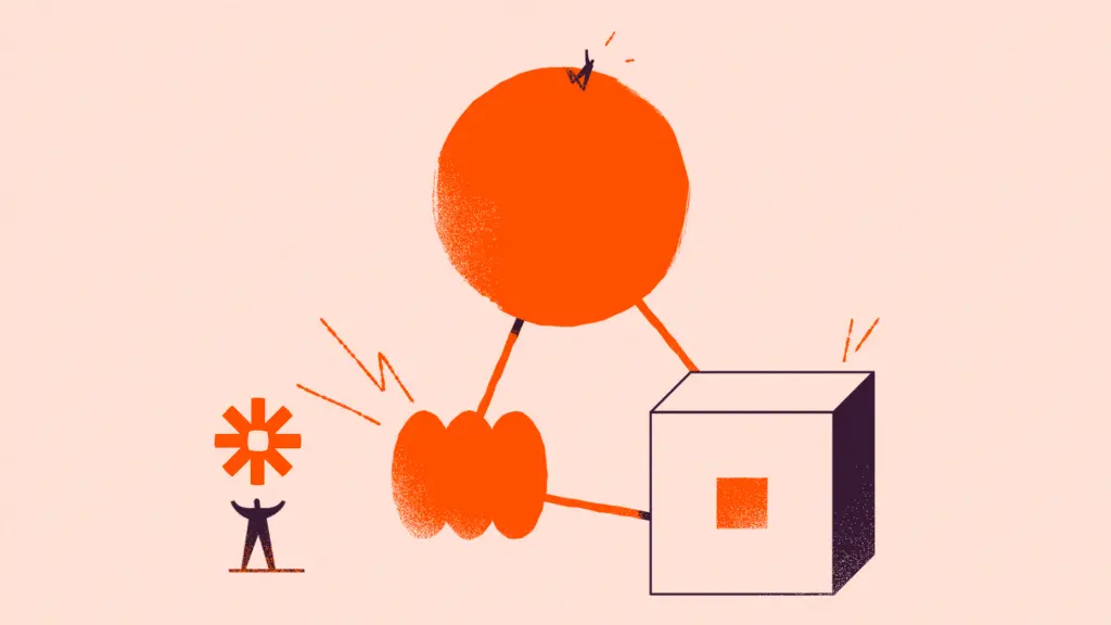 person holding Zapier logo