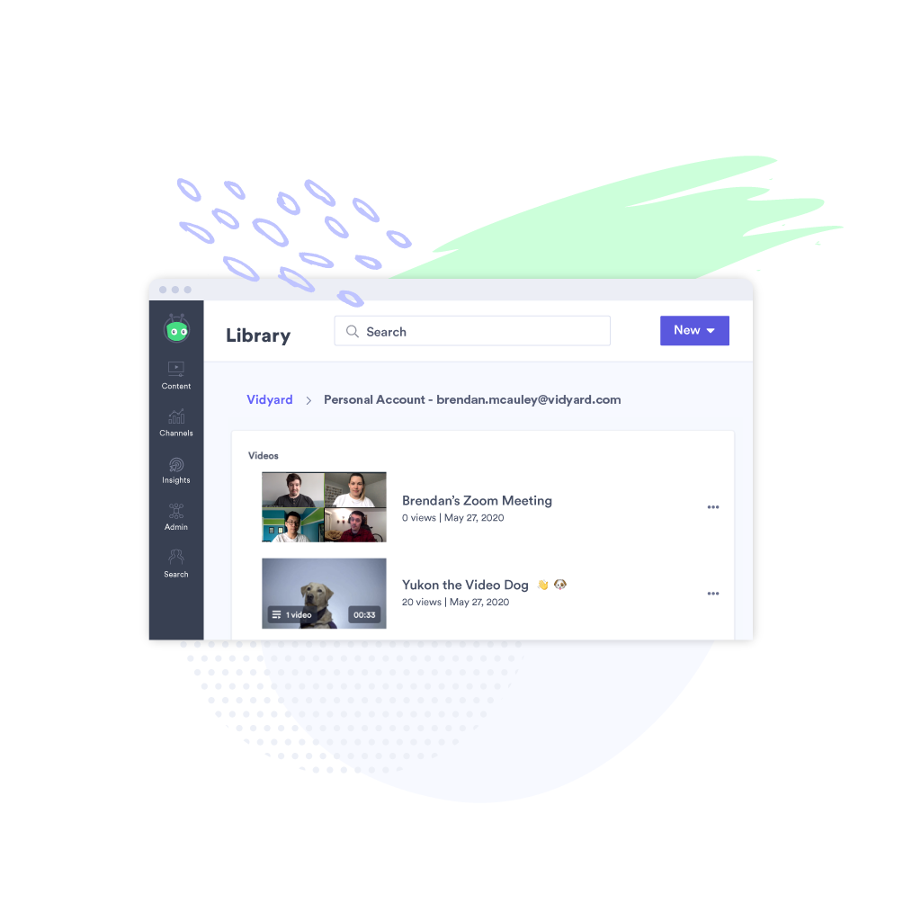 An example of the Zoom integration for Vidyard