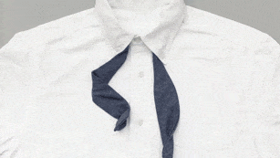 GIF showing how to tie a bow tie