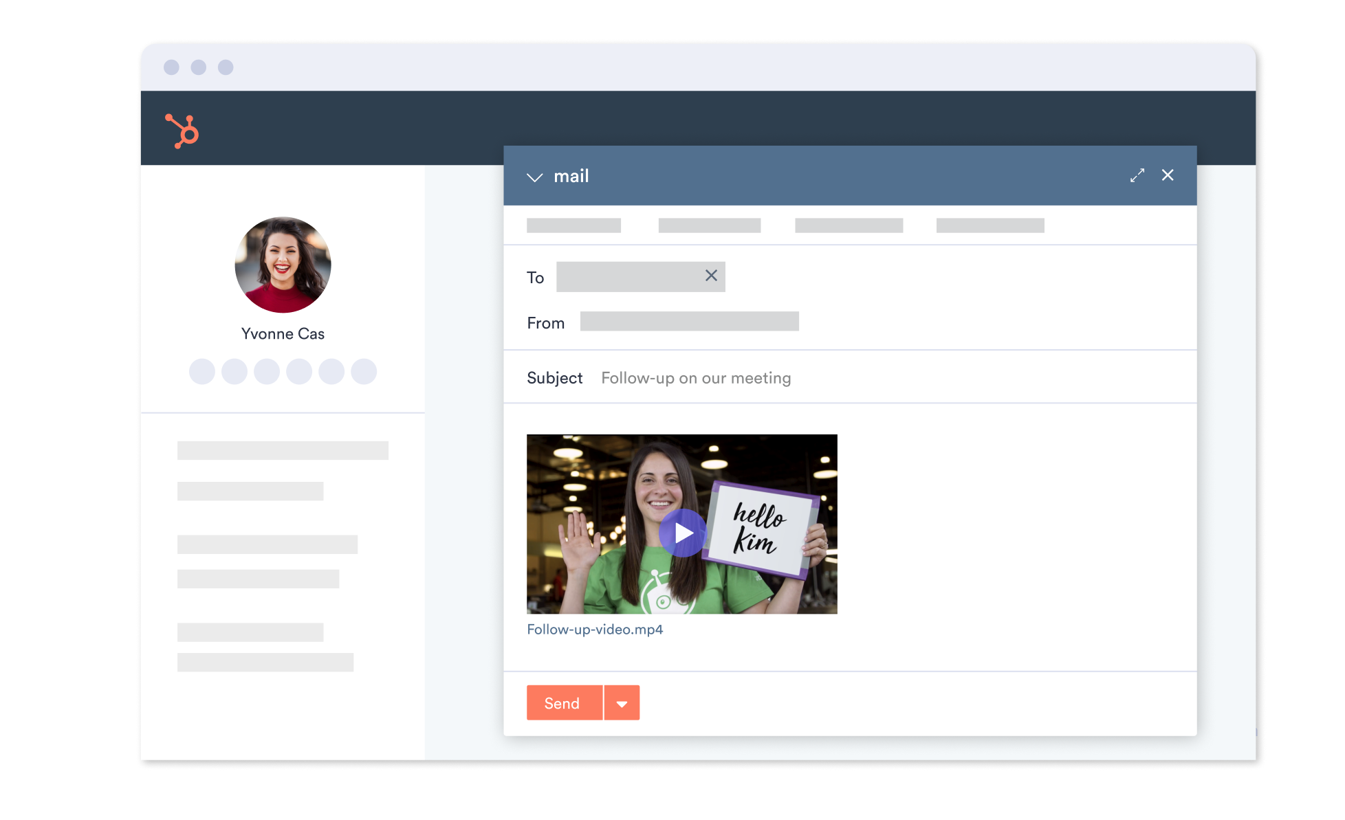 HubSpot sales hub video in email