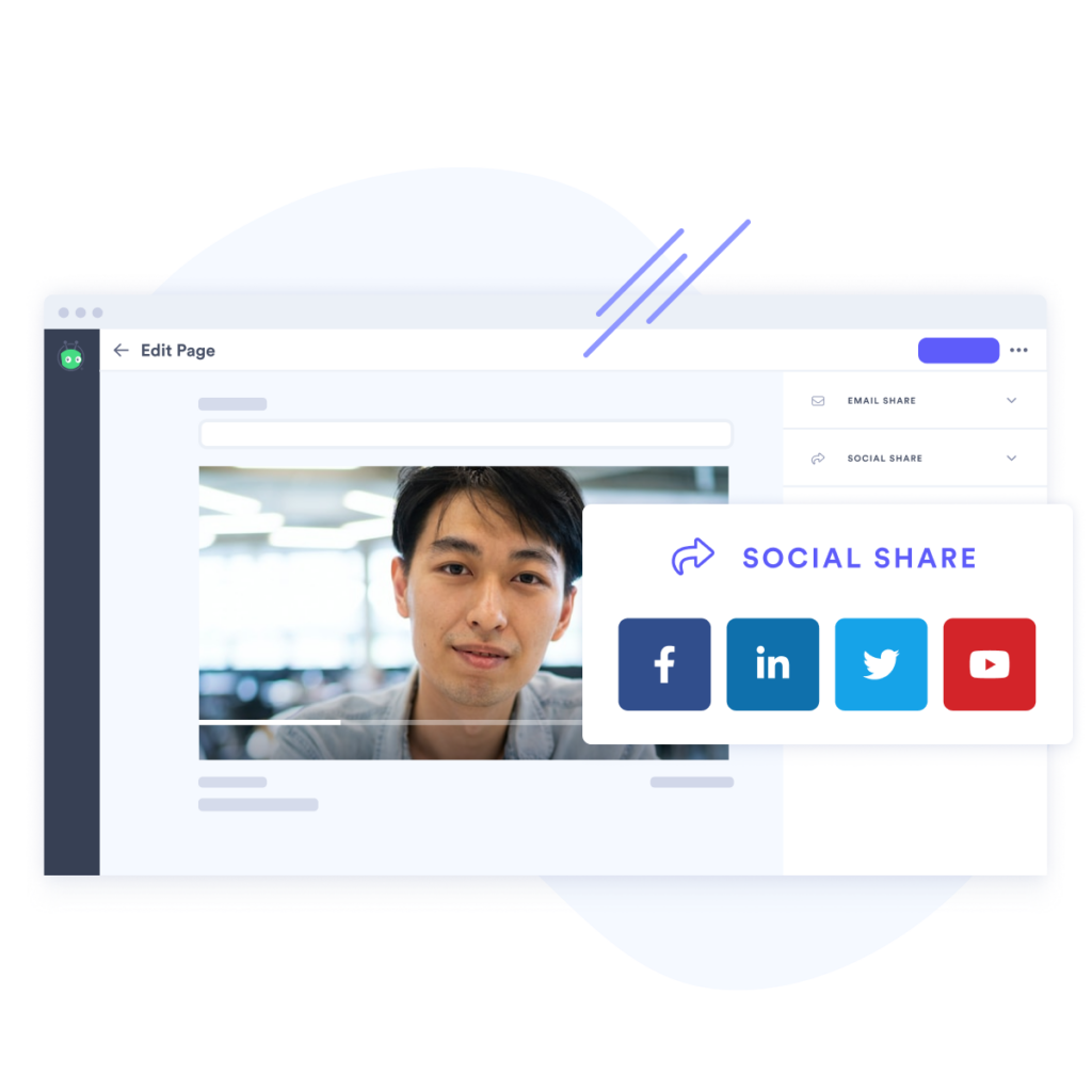 An example of a Vidyard video edit page featuring example integration logos