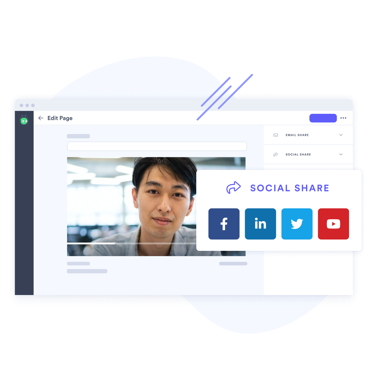 An example of a Vidyard video edit page featuring example integration logos