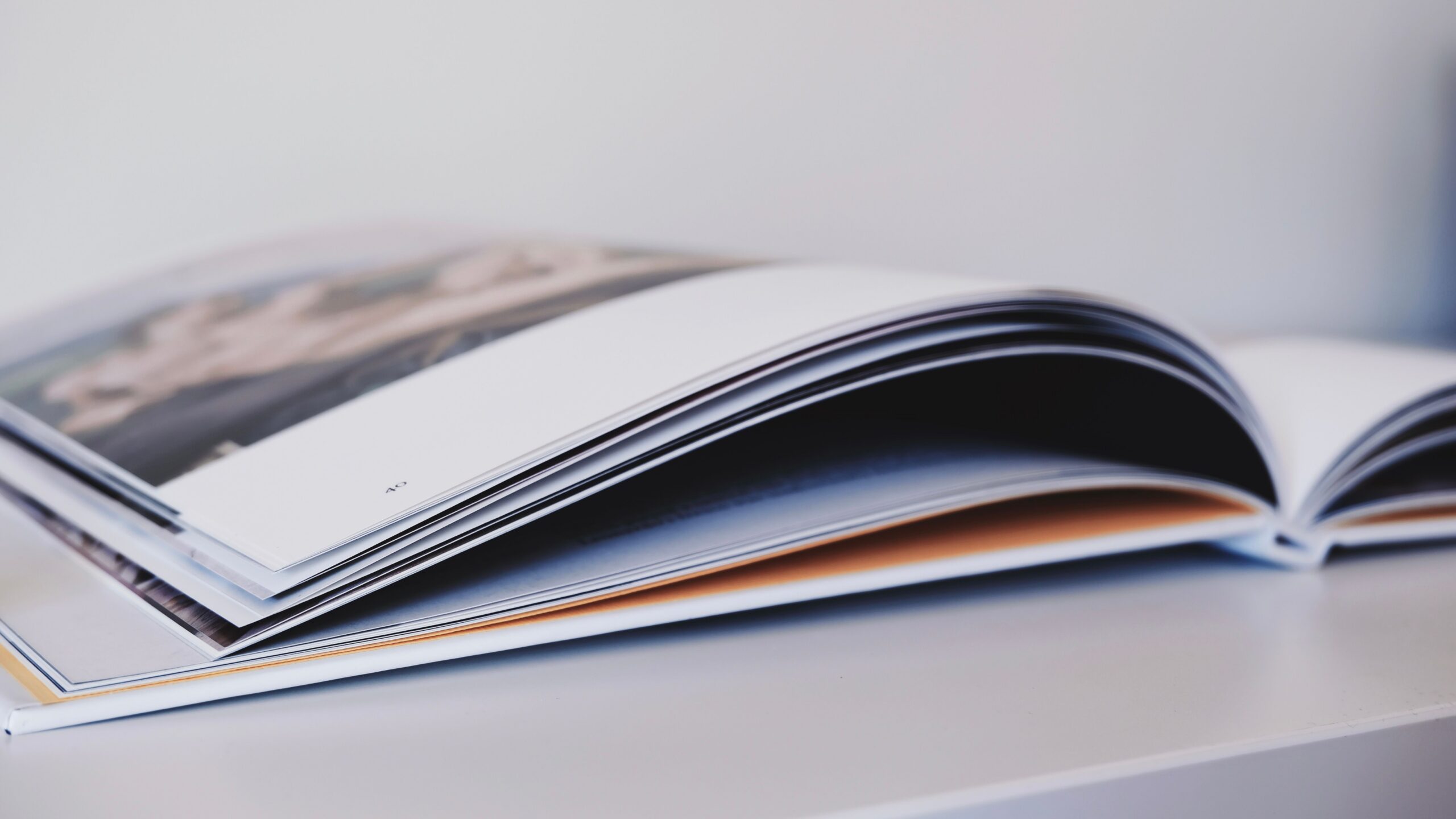 open yearbook on table