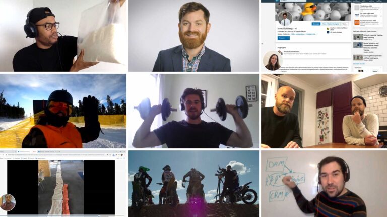 Video thumbnail images of sales video examples