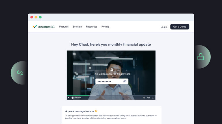 financial services update video embedded on website
