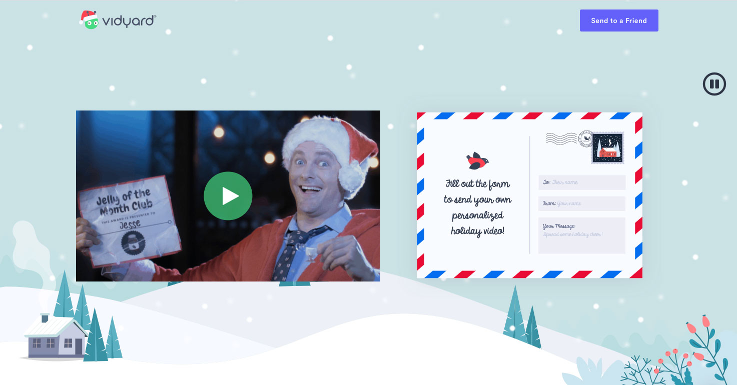 the landing page for Vidyard's 2019 holiday campaign