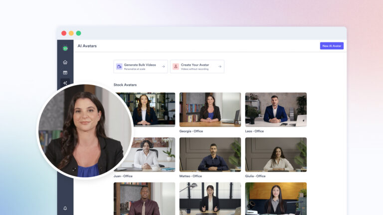 Woman recording on Vidyard dashboard