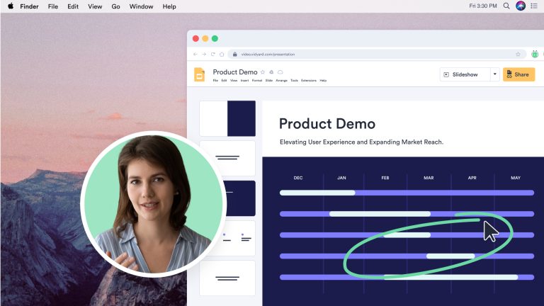woman screen recording a product demo
