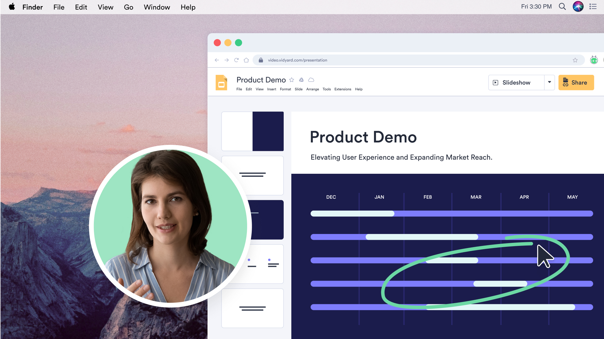 woman screen recording a product demo