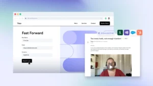 Someone signing up for a webinar and receiving a reminder email